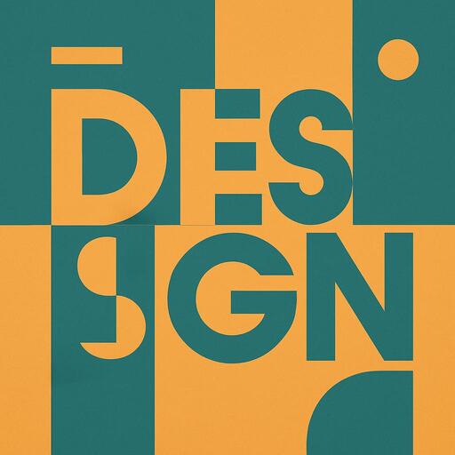 Language and form design elements with geometric typography