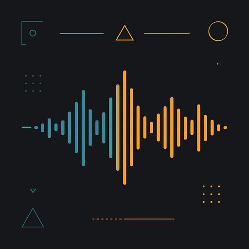 Audio wave visualization with geometric patterns and modern design